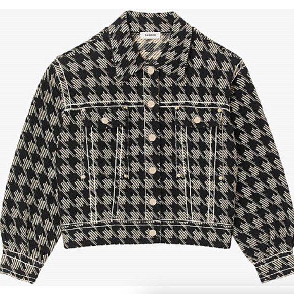 SANDRO Houndstooth Balthazar Jacket - Picture 1 of 6